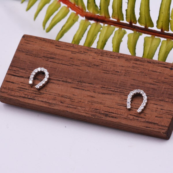 Lucky Horseshoe Earring Studs In Sterling Silve - Foto 7