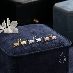 Pendientes de plata de ley con forma de dinosaurio plesiosaurio, en plata, oro u oro rosa, con el monstruo del lago Ness y Nessie. imagen 5