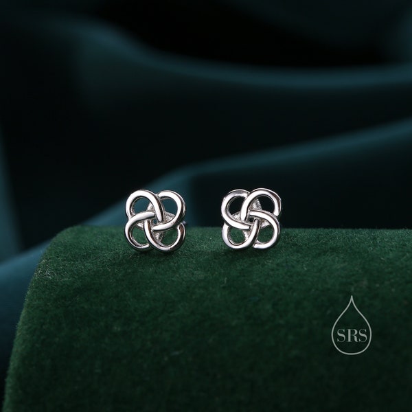 Boucles d'oreilles noeud celtique en argent sterling, argent ou or ou or rose, boucles d'oreilles noeud celtique, boucles d'oreilles celtiques, boucles d'oreilles celtiques en argent