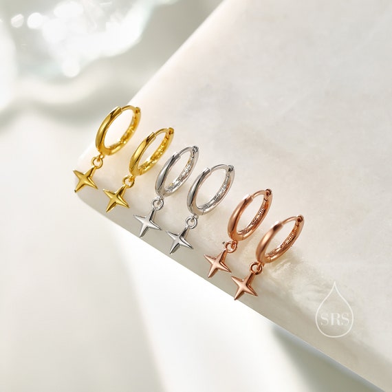 Orecchini a cerchio pendenti con sole in opale blu in argento sterling, argento o oro, orecchini a sole, orecchini celestiali, sole in opale blu staccabile - Italia