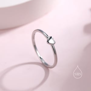 Extra Tiny Heart Ring in Sterling Silver, Silver Heart Ring in US 5 - 8 ...