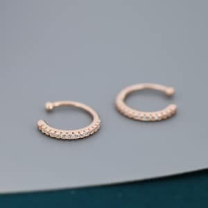 Bijoux d'oreilles en argent sterling, cristaux incrustés, or, or rose ou argent, boucles d'oreilles nues, boucles d'oreilles portefeuille, délicats et scintillants