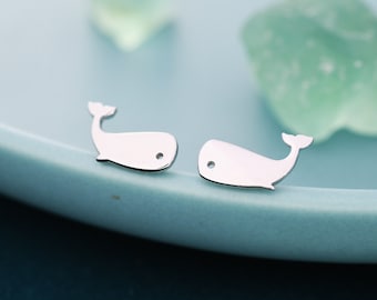 Little Whale Fish Stud Earrings in Sterling Silver, Cute Fun Quirky Animal Jewellery, Gift for Her, Animal Lover,  Nature Inspired