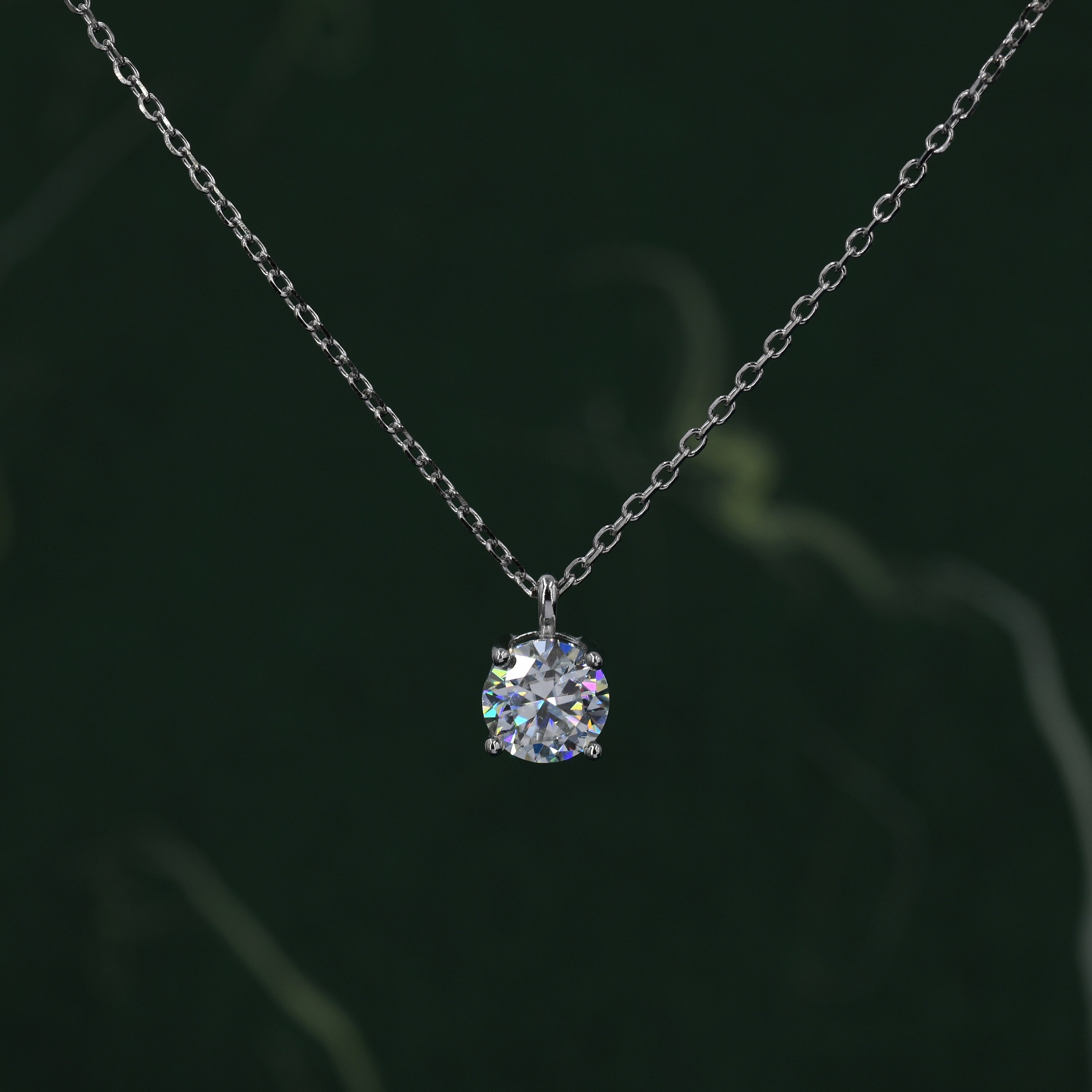 Ciondolo Solitario In Argento 925 Con Moissanite Rotonda Nera 65,20 Ct - Fatto A Mano India - Foto 3