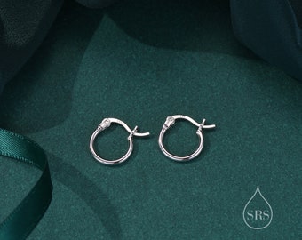 Pair of Minimalist Huggie Hoop Earrings in Sterling Silver,  Plain Hoop Earrings , Two Sizes Available, Simple Hoop Earrings