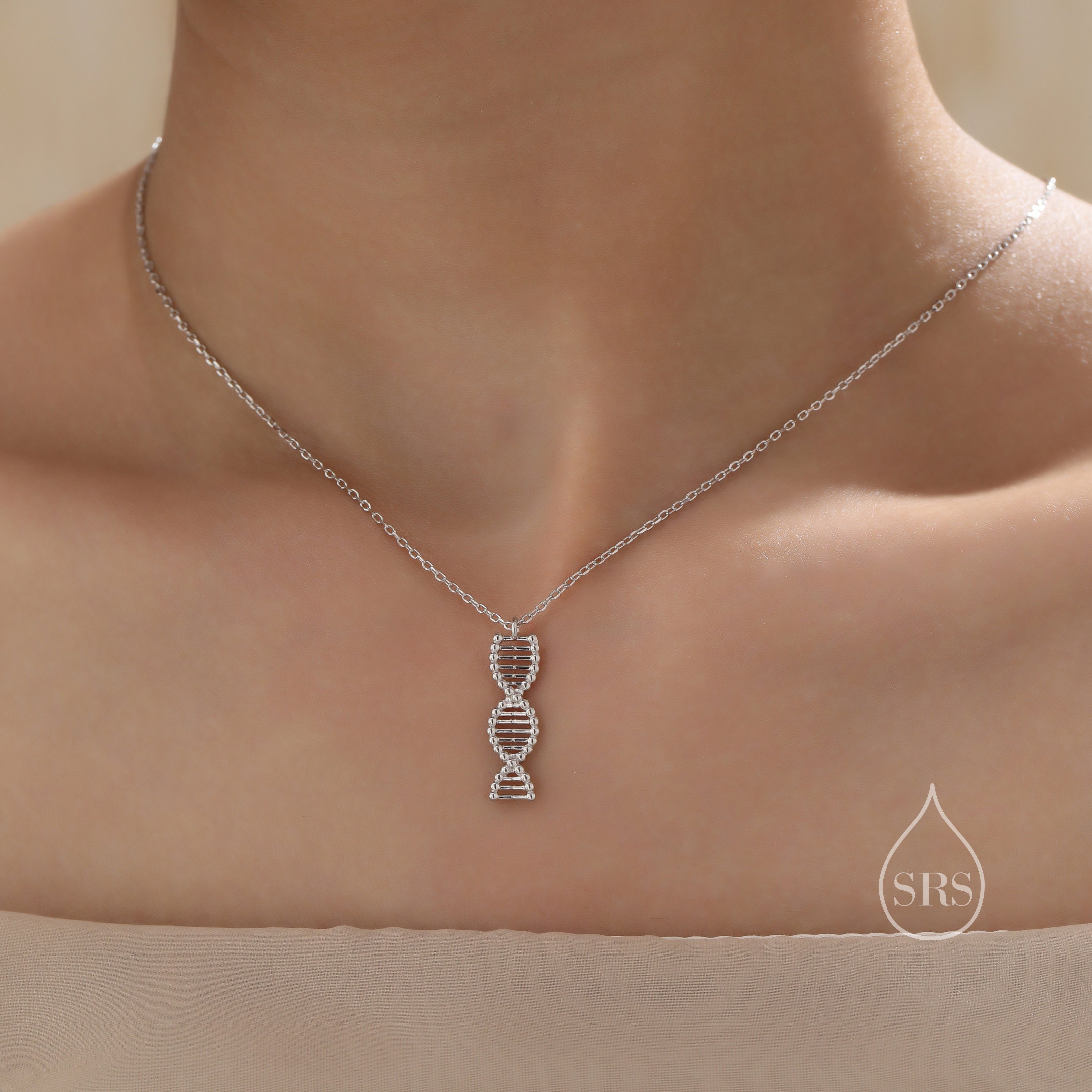 Sterling Silver Dna Necklace - Etsy