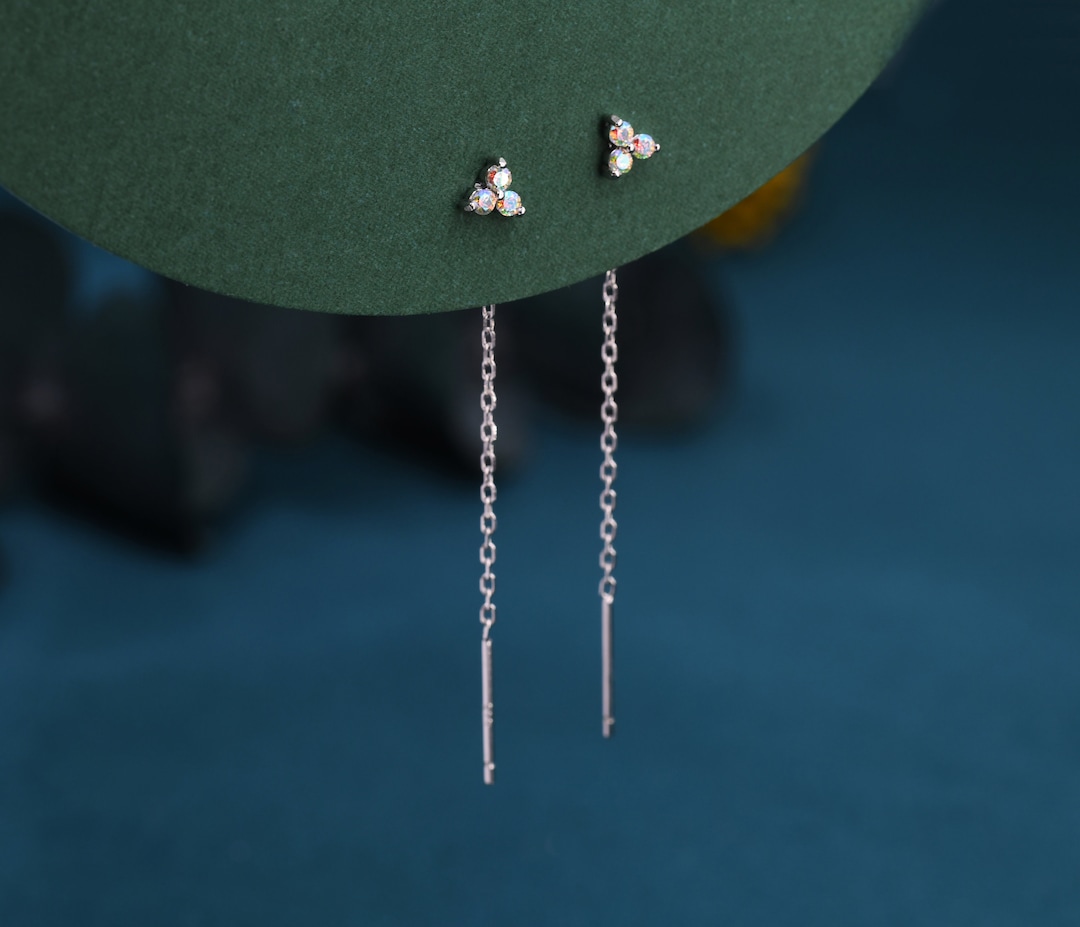 Surgical Steel Ear Studs - 6 Stone Rectangle| Body Piercing Jewellery