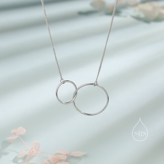 Buy Gold Circle Necklace Gold Ring Necklace, Geometric Statement Necklace  With Five Gold Rings, Modern Gold Linked Circle Bib Necklace Online in  India - Etsy