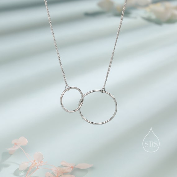 Circle and Bar Geometric Sterling Silver Necklace Adjustable Length Circle and Bar Geometric Sterling Silver Necklace Adjustable Length