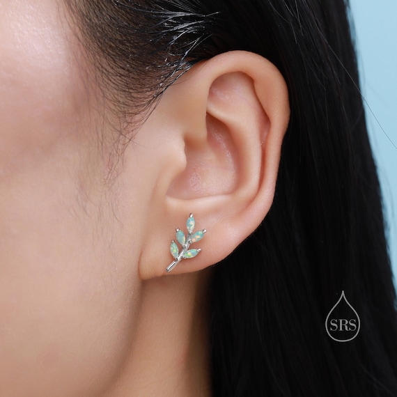 Green opal shop stud earrings