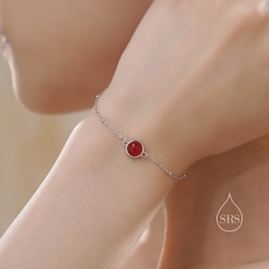 Red Carnelian 925 Sterling Silver Gemstone Adjustable