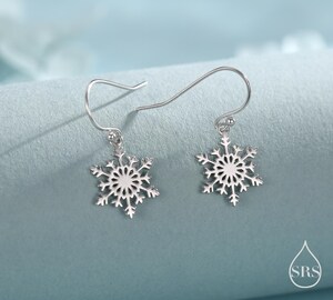 Boucles D'oreilles Flocon De Neige Avec Zircons - Acier Inoxydable 316L Hypoallergénique - Cadeau Noël Pour Femmes - Argent 13x13mm