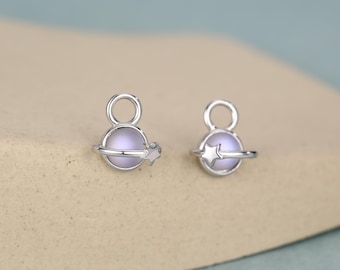 Sterling Silver Planet Earring Charms for Hoop Earrings