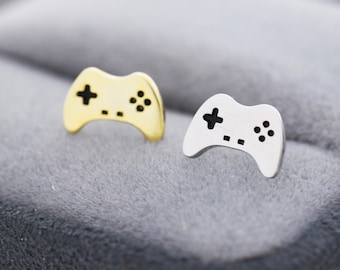 Game Console Stud Earrings in Sterling Silver, Silver or Gold, Gamer Earrings, Gamer Gift, Gaming Console Earrings