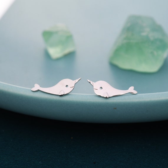 Whale Stud Earrings in Sterling Silver Whale Stud Earrings in Sterling Silver