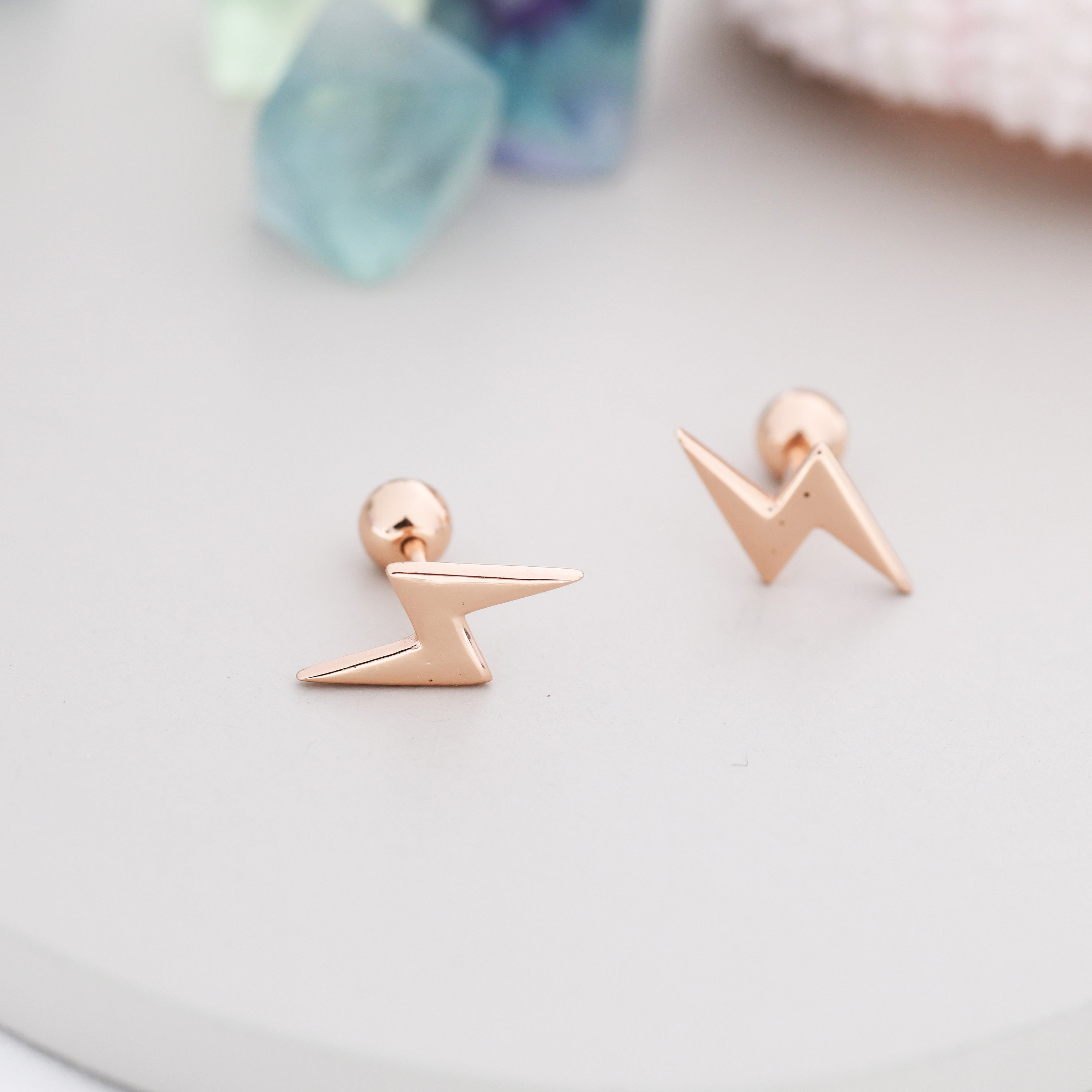Orecchini pendenti con fulmine in argento sterling 925