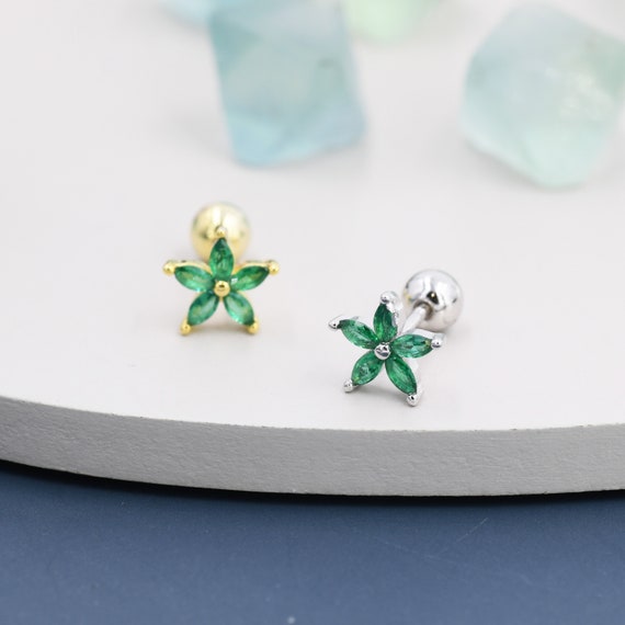 Sterling Silver Marquise CZ Flower Post Earrings Sterling Silver Marquise CZ Flower Post Earrings