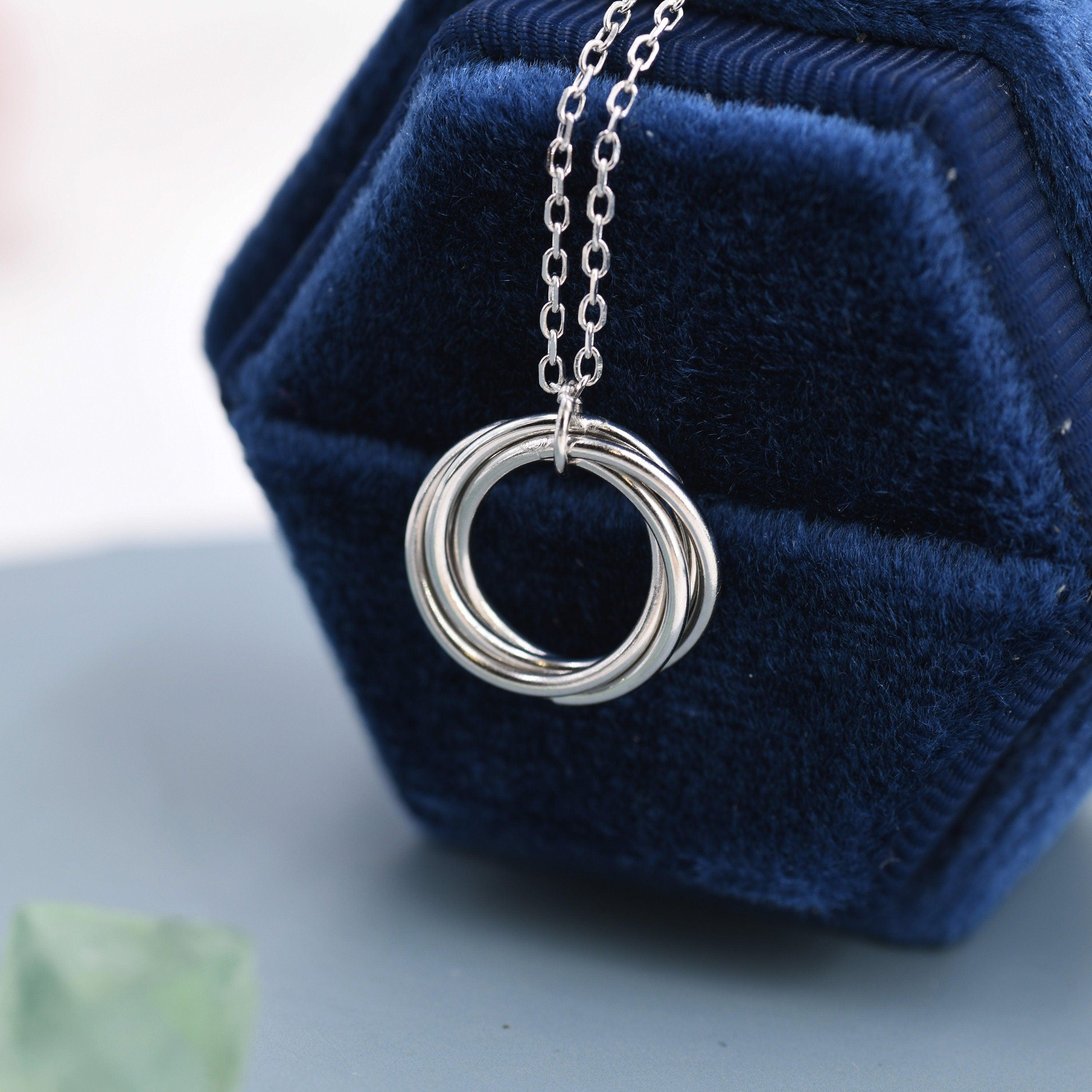 MADAOGO Collana da donna per il 40° compleanno, in argento Sterling 925, 4 cerchi infiniti intrecciati