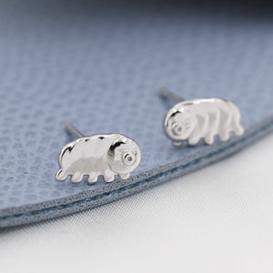 Water Bear Stud Earrings in Sterling Silver, Tardigrades Earrings, Nature Inspired Animal Earrings image 7