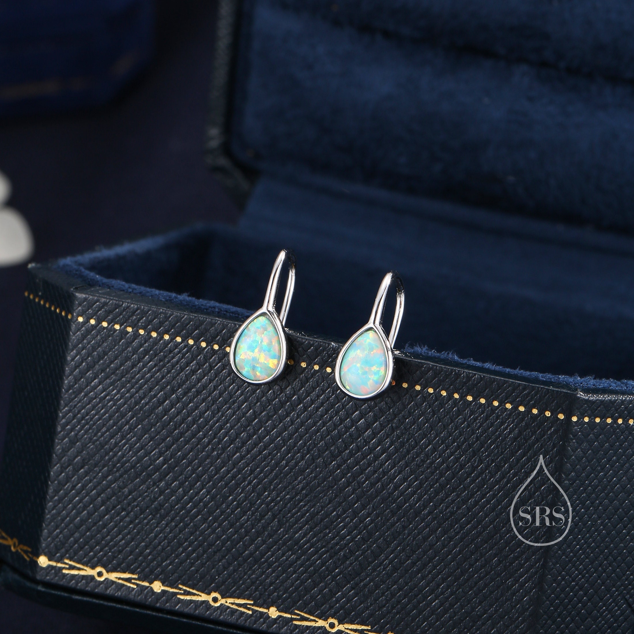 Orecchini A Perno In Argento Sterling 925 Con Opale Bianco - Design Filigrana 14mm - Gioiello Donna - 5