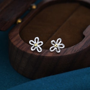 Dainty Forget-me-not Flower Stud Earrings in Sterling Silver Floral Blossom Flower Stud Earrings Nature Inspired image 5
