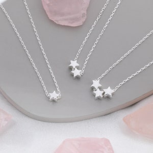 Extra Tiny Star Necklace in Sterling Silver, Custom Necklace, Adjustable Length, Extra Small Pendant, 16 inch to 18 inch