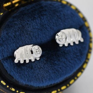 Water Bear Stud Earrings in Sterling Silver, Tardigrades Earrings, Nature Inspired Animal Earrings image 2