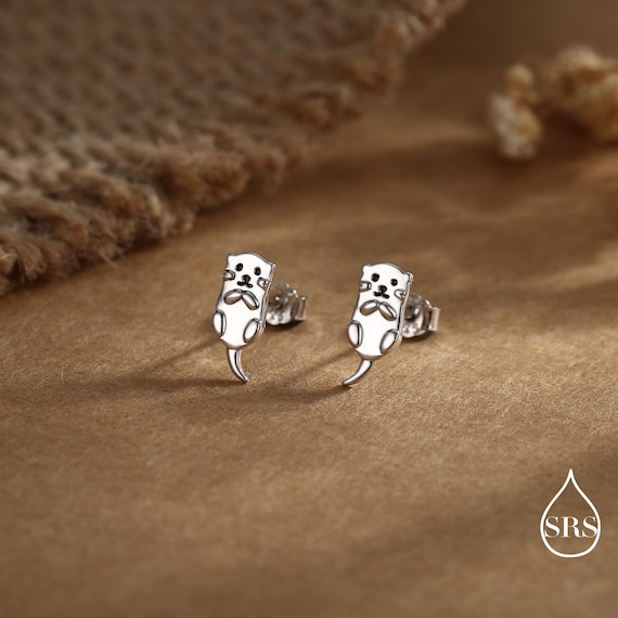 Orecchini A Bottoncino A Forma Di Osso In Argento Sterling 925 - Chiusura A Farfalla - 1,2 Cm - Eleganti E Minimal