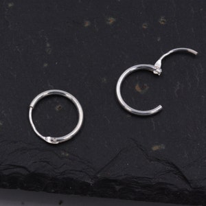 Geometric Small and Large Circle Hoop Earrings in Sterling Silver - Minimalist and Dainty Jewellery - Modern and Contemporary Design