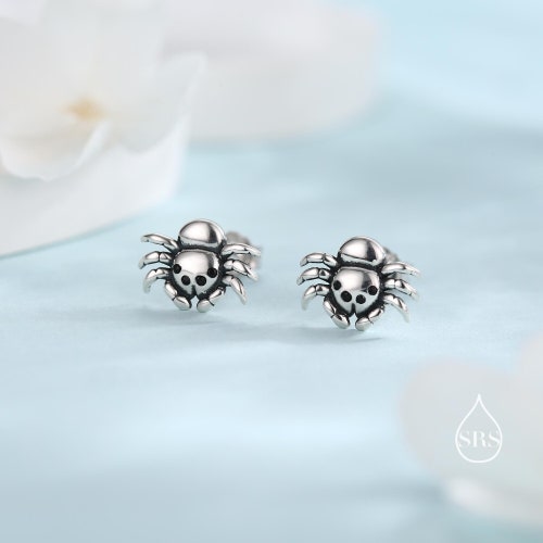 Super süße springende Spinne Ohrstecker in Sterling Silber, Silber oder Gold oder Rosegold, Tier Ohrringe, Natur inspiriert, Insekt Ohrringe