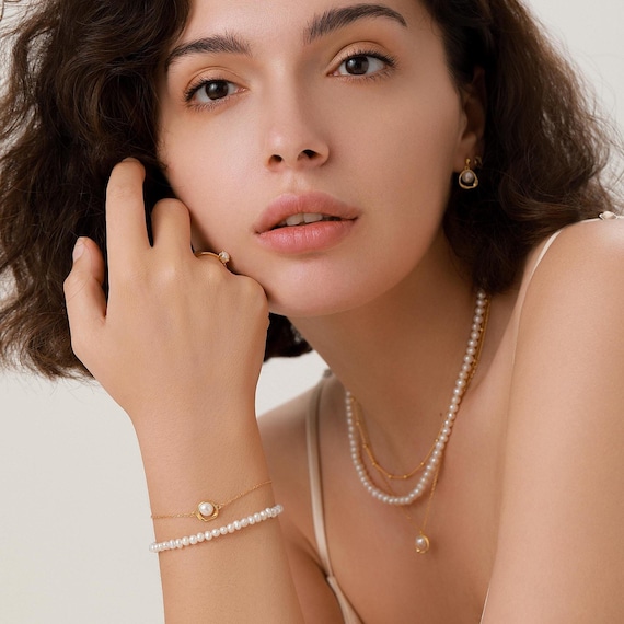 Sterling Silver Freshwater Pearl Bracelet, Irregular Shape