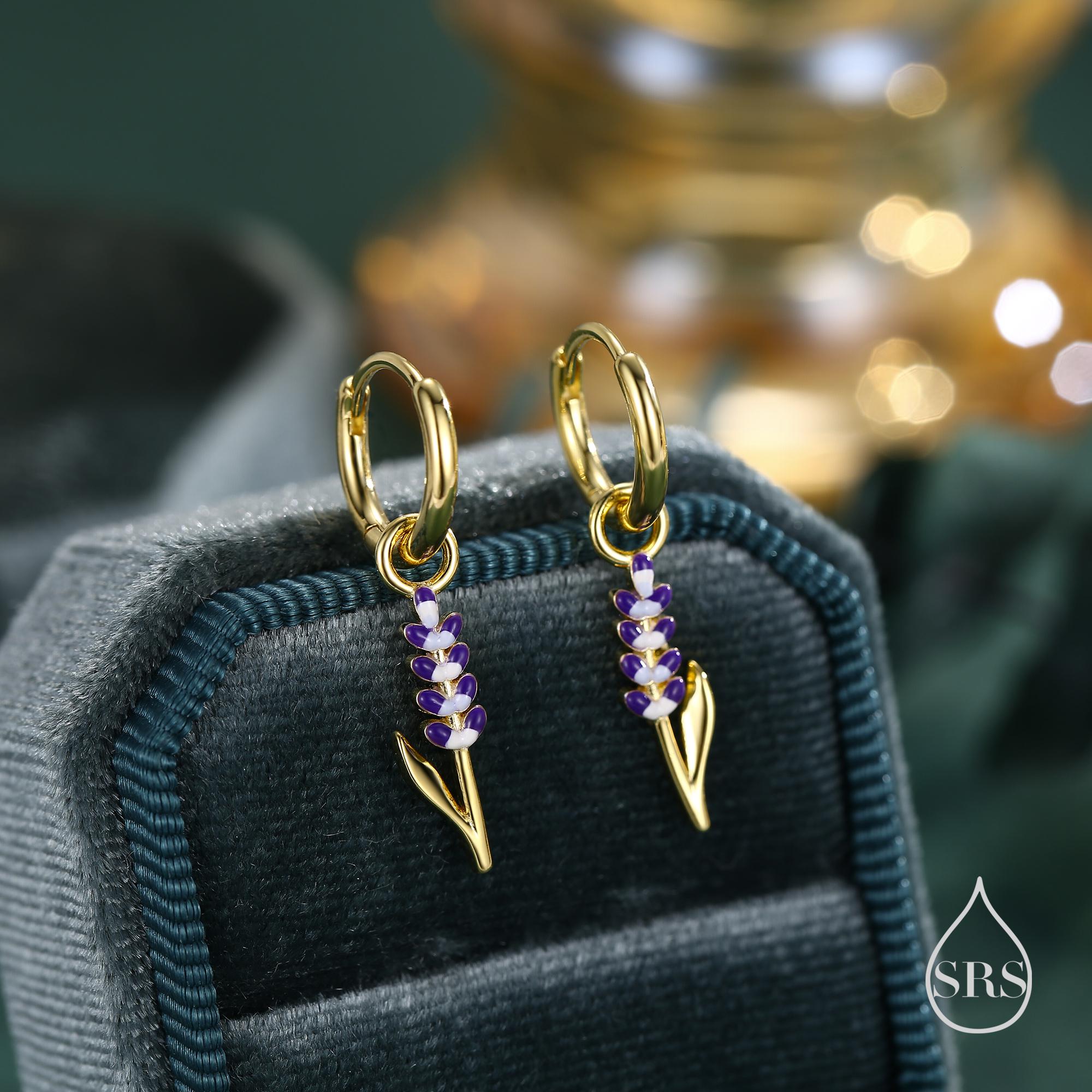 Orecchini A Cerchio In Argento Sterling Placcato Oro: Huggies In Smalto Rosso - Italia - Foto 7