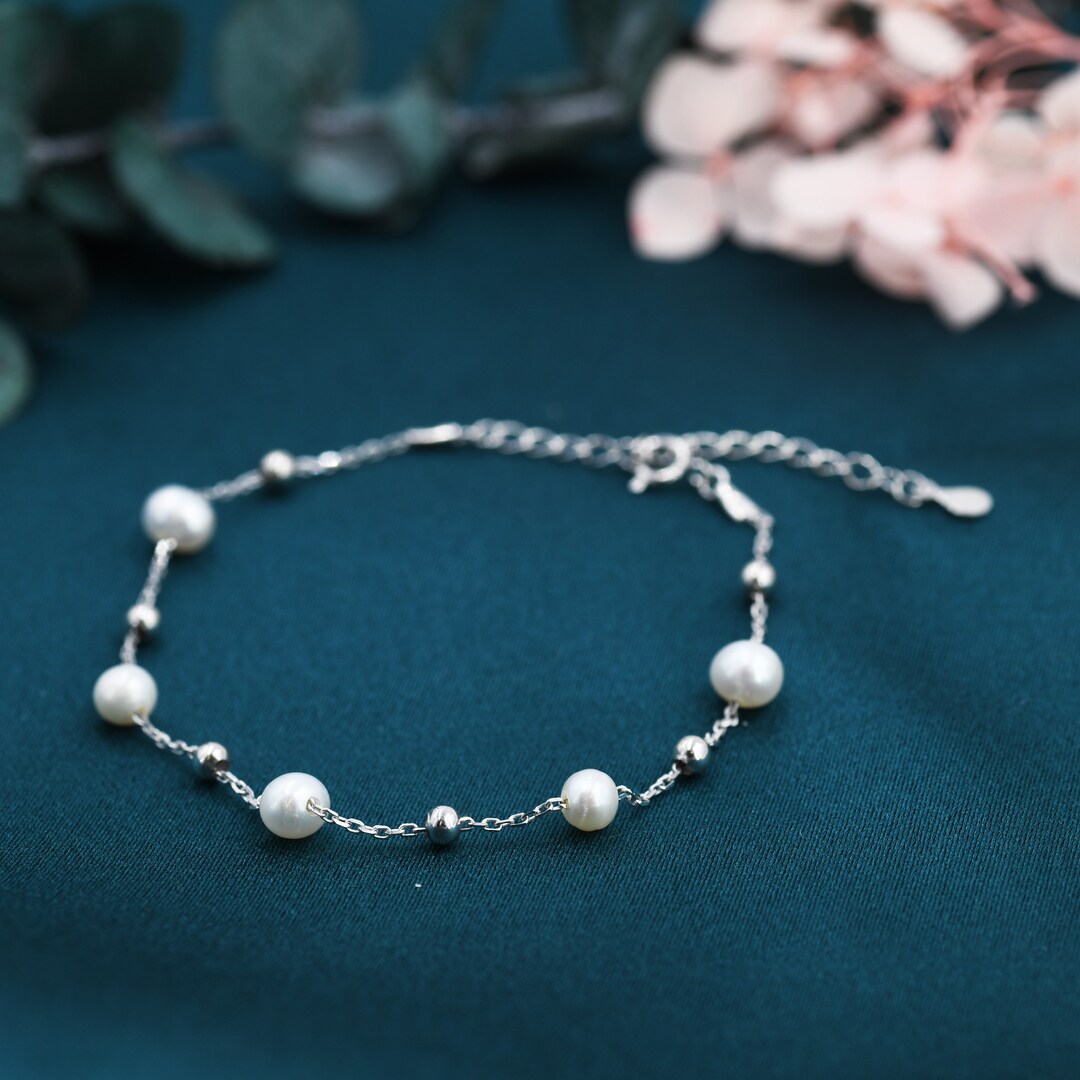 Sterling Silver Delicate Pearl and Silver Ball Beaded Bracelet, Silver or Gold, Genuine Freshwater Keshi Pearls, Natural Pearl Bracelet - Etsy Sterling Silver Delicate Pearl and Silver Ball Beaded Bracelet, Silver or Gold, Genuine Freshwater Keshi Pearls, Natural Pearl Bracelet - Etsy