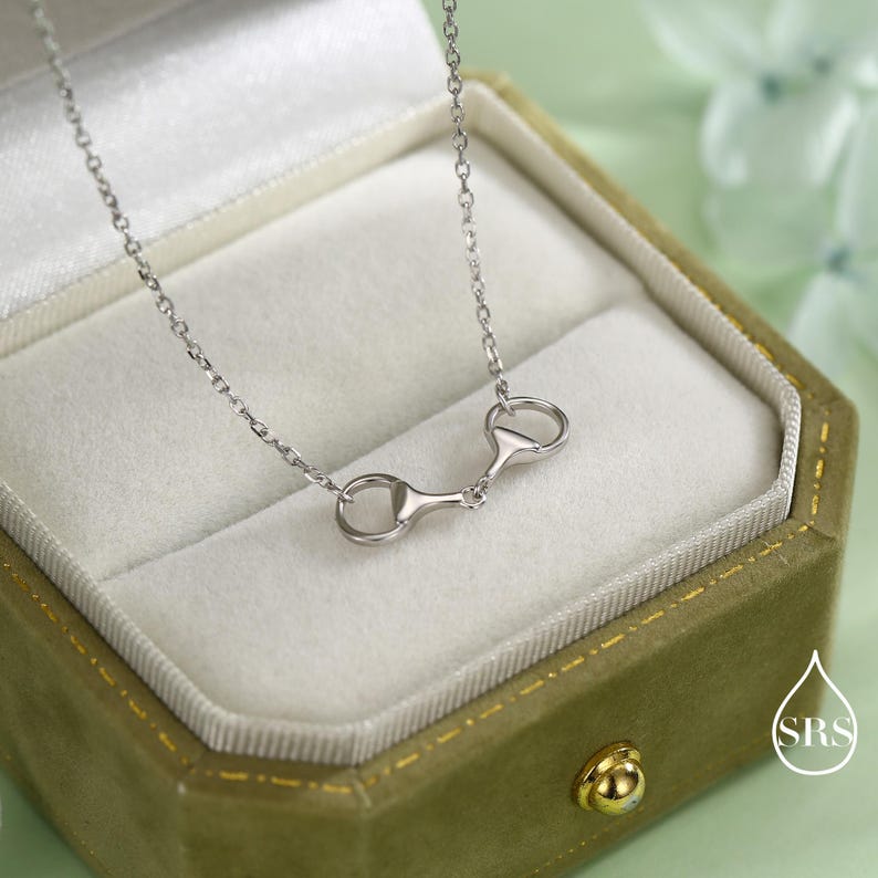 Snaffle Bit Necklace in Sterling Silver, Silver or Gold, Horse Necklace, Horse Charm, Horse Gift, Horse Jewellery image 5