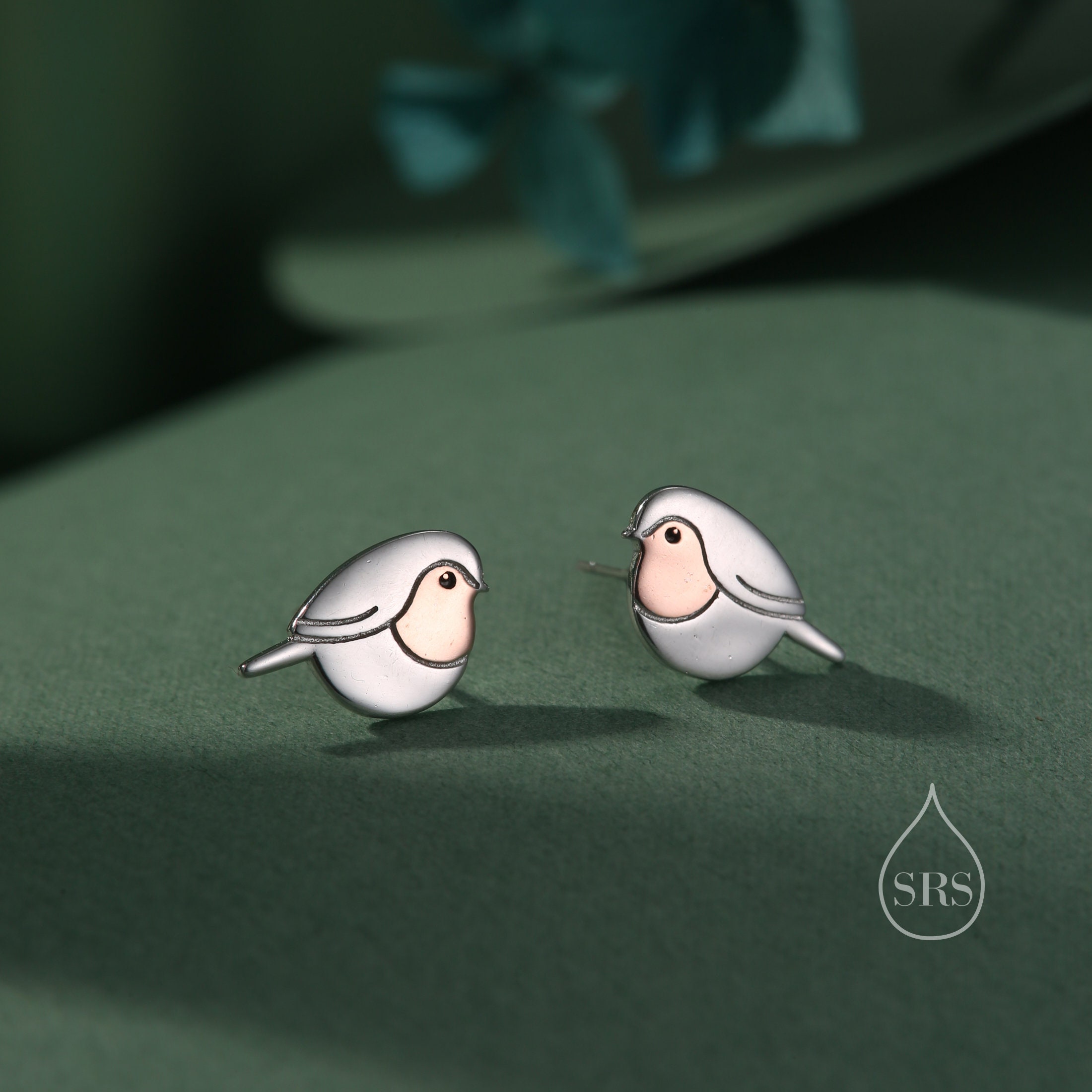 Silver robin earrings discount