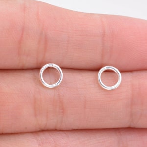 Sterling Silver Minimalist Open Circle Stud Earrings in Sterling Silver - Minimalist Geometric Design