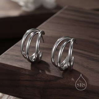 Hapour Orecchini A Cerchio Donna In Argento Sterling 925, Ipoallergenici, Spessi E Leggeri, Modello Huggie, Per Tutti I Giorni
