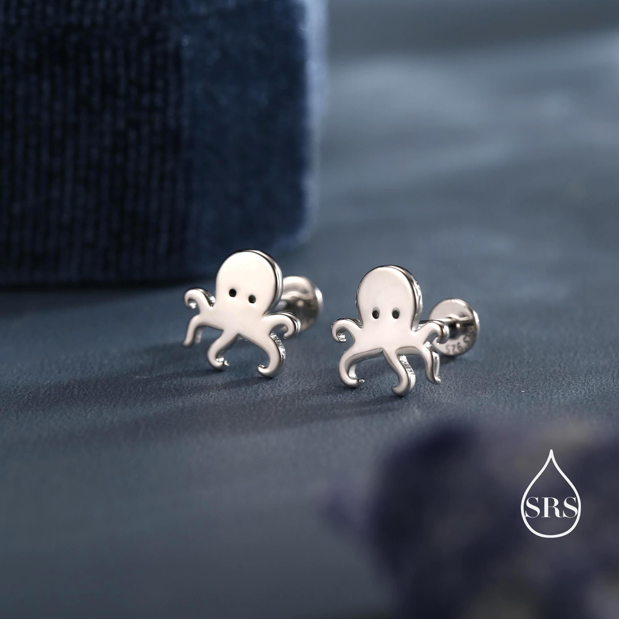 Orecchini a forma di polpo in argento - Italia Orecchini a forma di polpo in argento - Italia