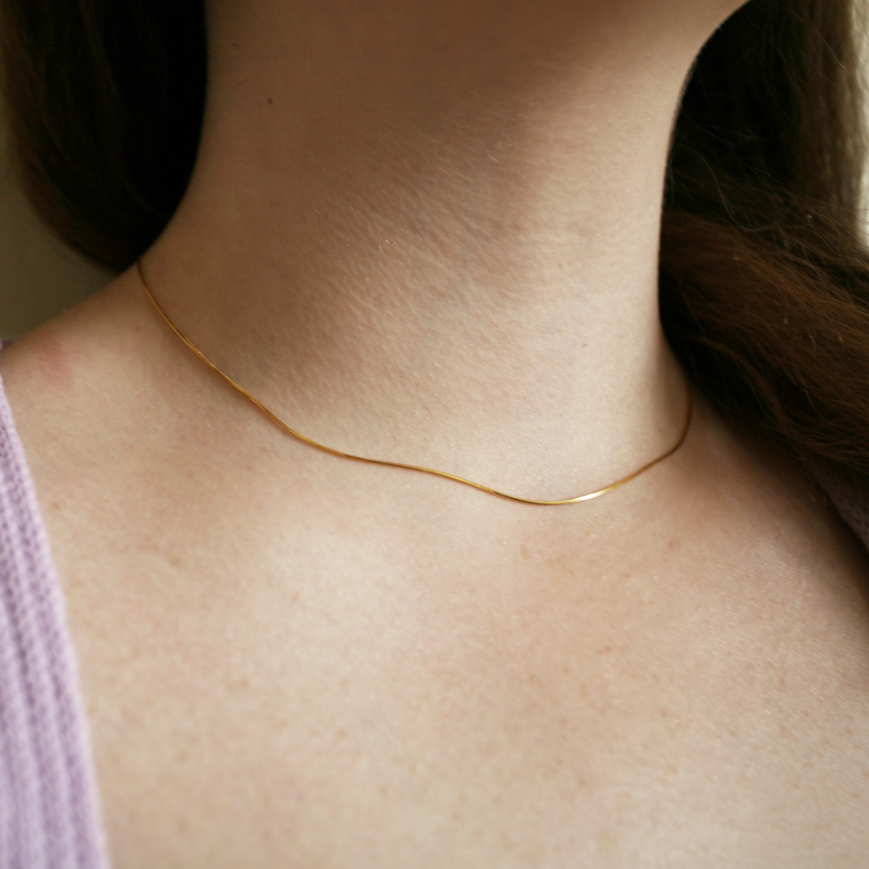 Plain Choker Chain in Sterling Silver 