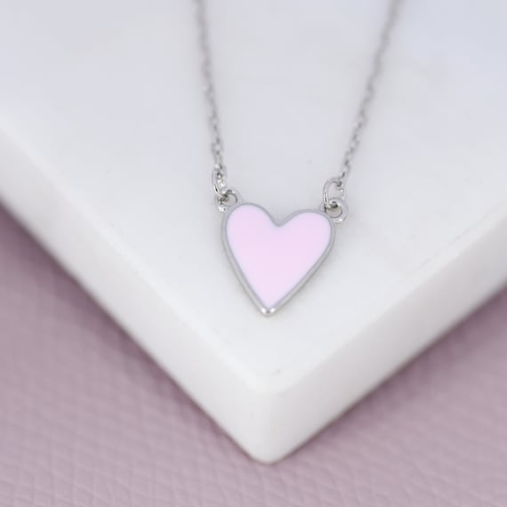 Pink heart shop pendant necklace