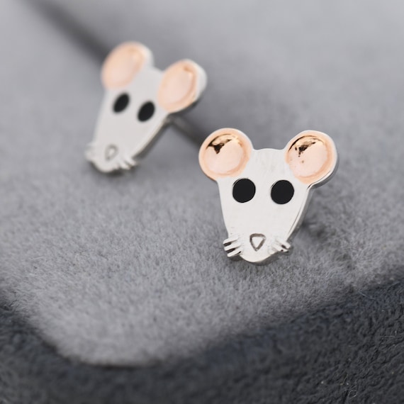 SALAN Orecchini A Bottone con Angelo E Demone in Argento Sterling 925 Genuino per Gioielli da Donna alla Moda Animale
