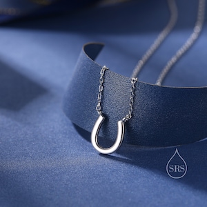 Tiny Horseshoe Pendant Necklace in Sterling Silver, Cute Horse Shoe Necklace, Silver Good Luck Horseshoe Necklace