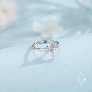 Sterling Silver Dragon Dainty Ring image 3