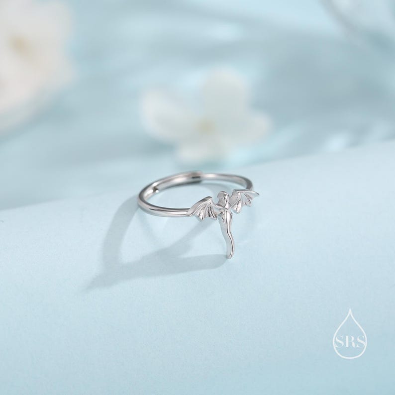 Sterling Silver Dragon Dainty Ring image 3
