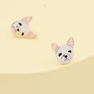 French Bulldog Stud Earrings in Sterling Silver Dog Stud Earrings Pet Lover Cute, Fun, Whimsical image 5