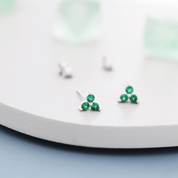 Sterling silver green CZ studs Sterling silver green CZ studs