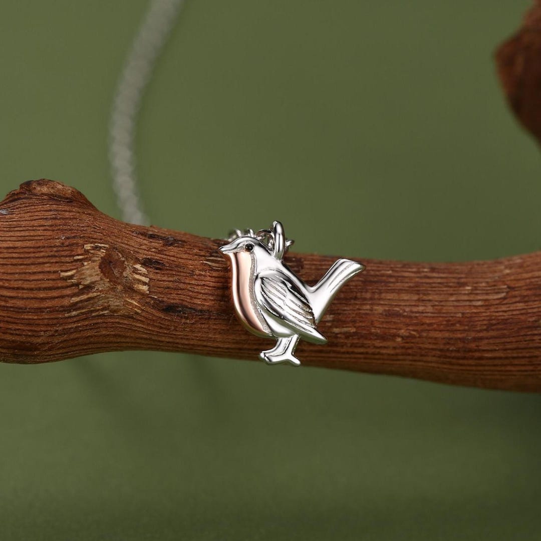 Collana Con Ciondolo Pettirosso – Gioiello A Forma Di Uccellino, Regalo Di Natale Per Donna