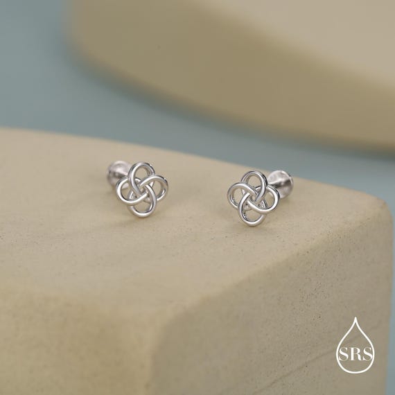 Sterling Silver Celtic Knot 16G Internally Threaded Flat Back