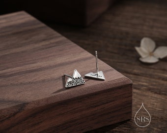 Orecchini a forma di montagna in argento Sterling 925, con