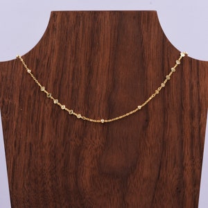 Choker-Pailletten und Gliederkette aus Sterlingsilber, Silber oder Gold oder Roségold, Choker-Halskette, minimalistischer geometrischer Stil Bild 2
